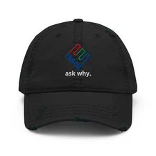 Ask Why Enron Hat (Embroidered Distressed Dad Hat)