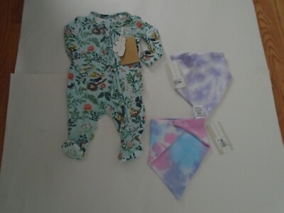 Angel Dear Footie & 2 Bibs Size Newborn New With Tags