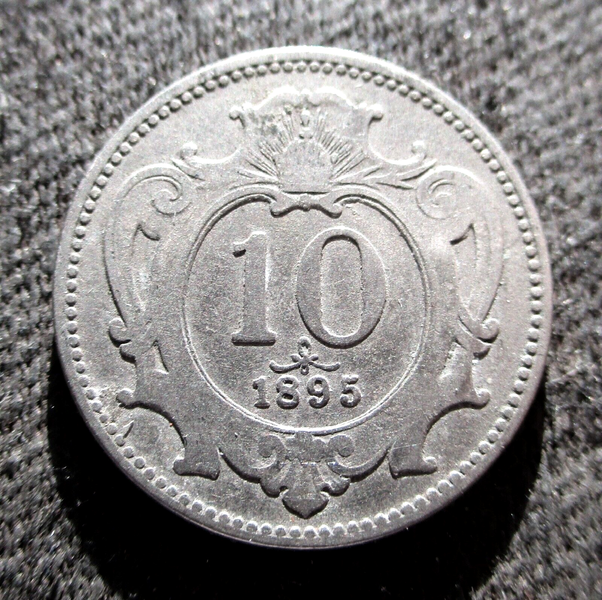 OLD COIN OF AUSTRIA-HUNGARY EMPIRE 10 HELLER 1895 FRANZ JOSEPH I