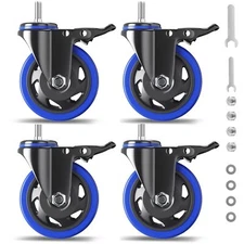 Heavy Duty 5 Inch Industrial Casters Set Of 4 With Dual Locking System 550 Lbs