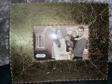Mud Pie Home Gold Vintage Distressed Photo Frame HOLDS 4x6" PICTURE frame New