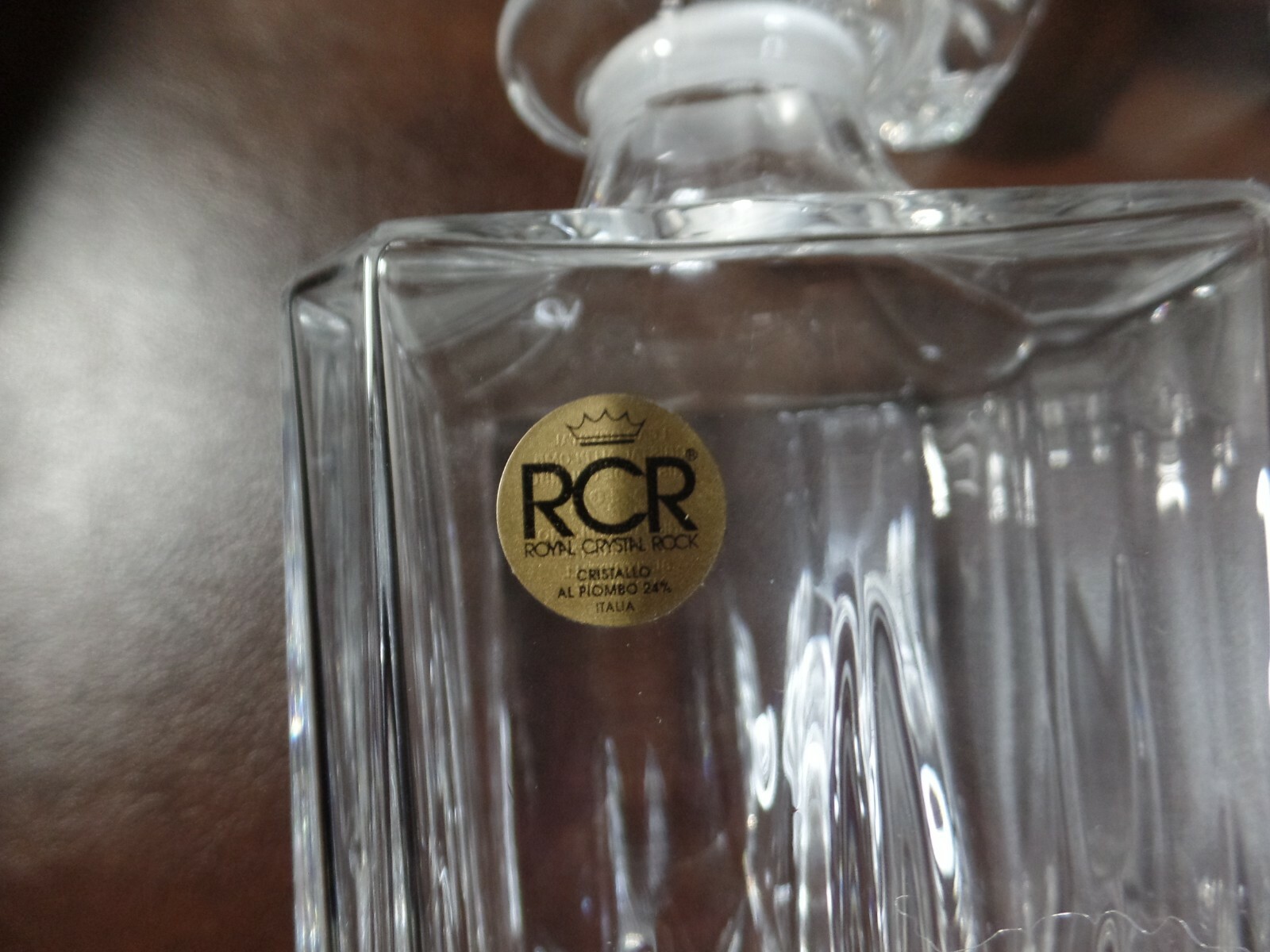 Royal Crystal Rock Barware Brandy decanter & glasses set made in italy