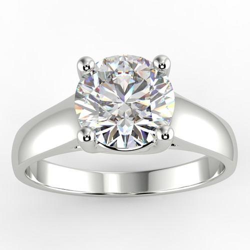 Round Diamond Engagement Ring Solitaire 1.09 Ct VS1 E 14ct White Gold - Picture 3 of 6