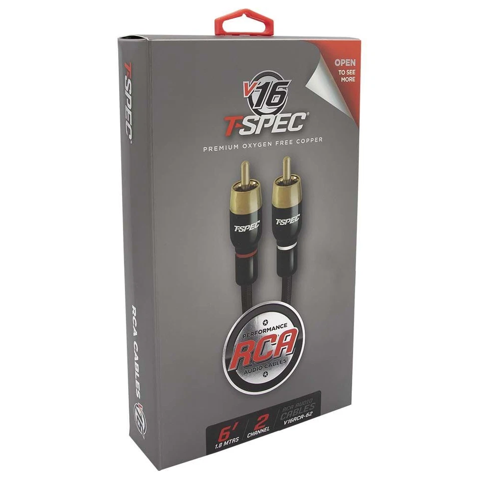 T-Spec V16RCA-62 Gold Plated OFC 6 ft. RCA Audio Cable Wire - Image 2 of 4