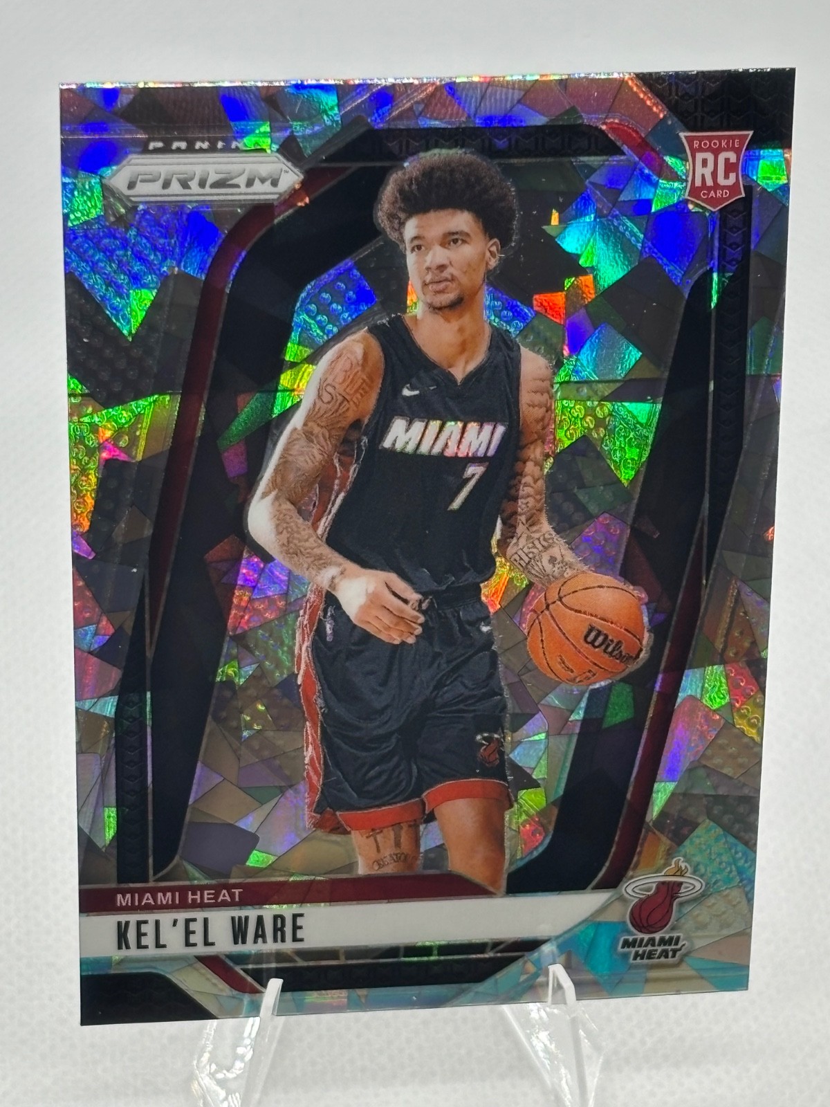 2024-25 Panini Prizm - Kel'el Ware #248 Ice Prizm (RC) Miami Heat