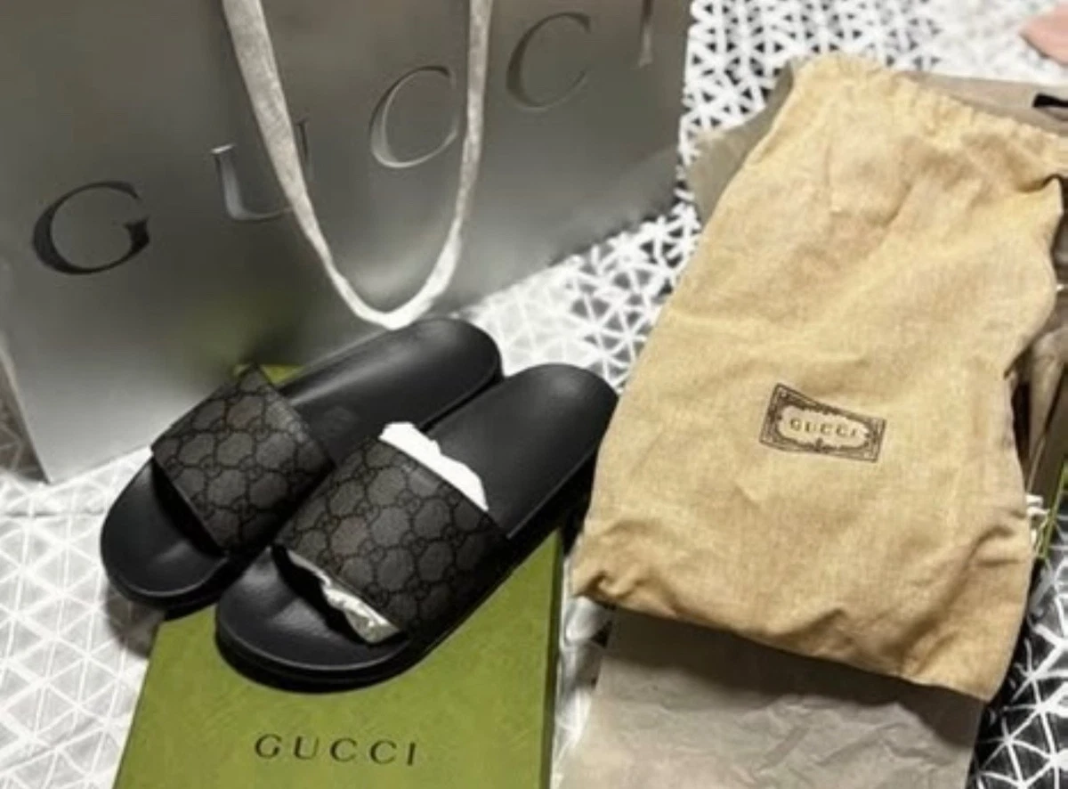 Gucci Black Rubber Sandals for Men for sale | eBay