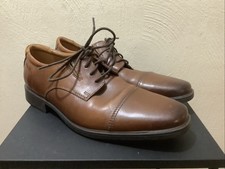 Clarks Tilden Cap Oxford Shoe Brown Leather Dress Shoes Men s Size 9