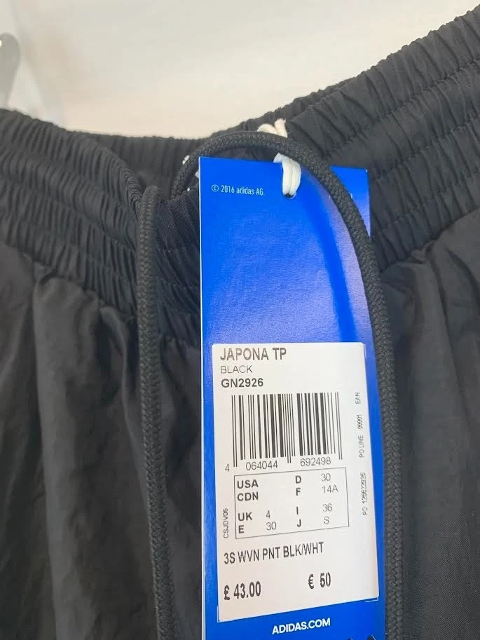Adidas Tracksuit Joggers Black & White - Size UK 4 BNWT - Image 2 of 3