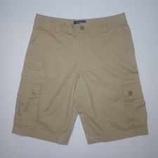 Polo Ralph Lauren Boys Khaki Tan Classic Chino Cargo Shorts Utility Size 18