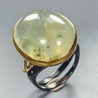 Antique ring 35 ct Natural Prehnite Ring 925 Sterling Silver Size 7.5 /R452622
