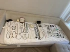HUGE 135 PIECE LOT OF VINTAGE COSTUME JEWELRY, PEARLS, BLOWN GLASS, GEMS, ETC