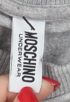 Moschino Grey Logo Sweatshirt Unisex S - Imagen 5 de 12