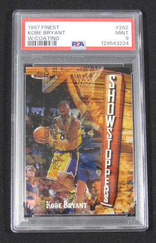 1997 FINEST KOBE BRYANT #262 SHOWSTOPPERS WITH COATING PSA 9 MINT