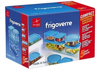 Bormioli Rocco Frigoverre Set of 5 Glass Container 388840-SK5 Transparent
