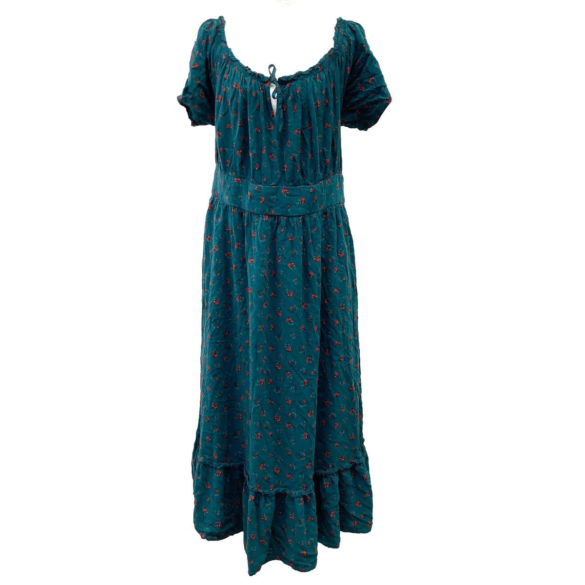 green emerald velvet dress Unique Vintage Plus Size Teal Floral Velvet Burnout Dahlia Swing Dress main image 0