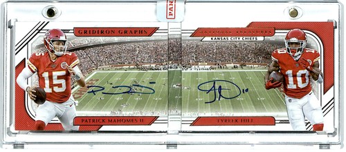 2020 National Treasures Gridiron Graphs 3/5 Tyreek Hill Patrick Mahomes Auto CDW