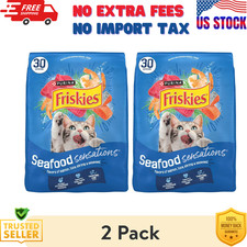  2 Pack Friskies Seafood Sensations Salmon, Tuna  Shrimp Dry Cat Food, 30 lb