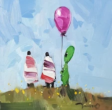 Abstract Figures PRINT Canvas Painting By Artist Jose Trujillo Kid's Room Decor