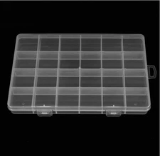 2PCS 24 Grids Clear Plastic Organizer Box Fixed Compartment Storage Container fo