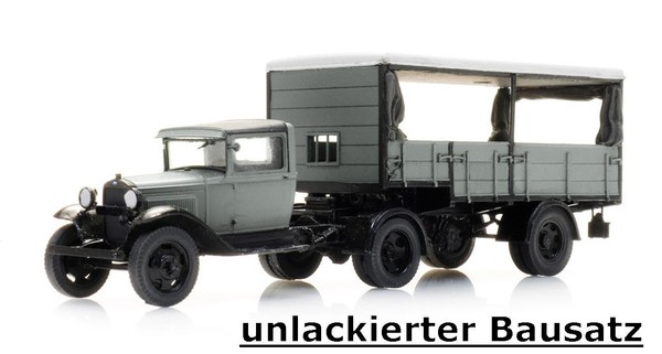 Artitec 10.458 - 1:87: Ford Model Aa Sattelauflieger, Bausatz, Unlackiert - Neu-image