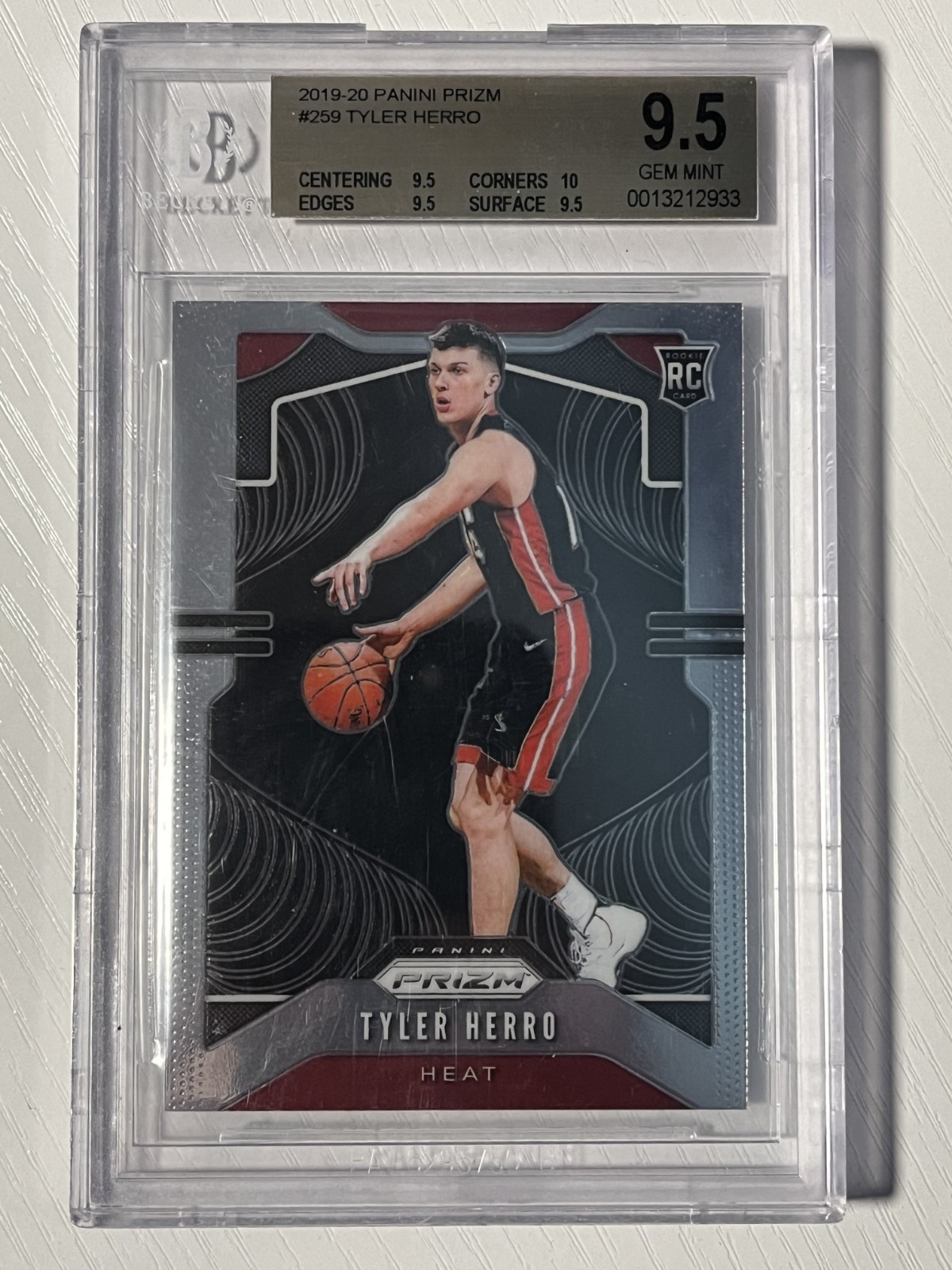Tyler Herro 2019-20 Panini Prizm RC #250 BGS 9.5 Gem Mint Miami Heat