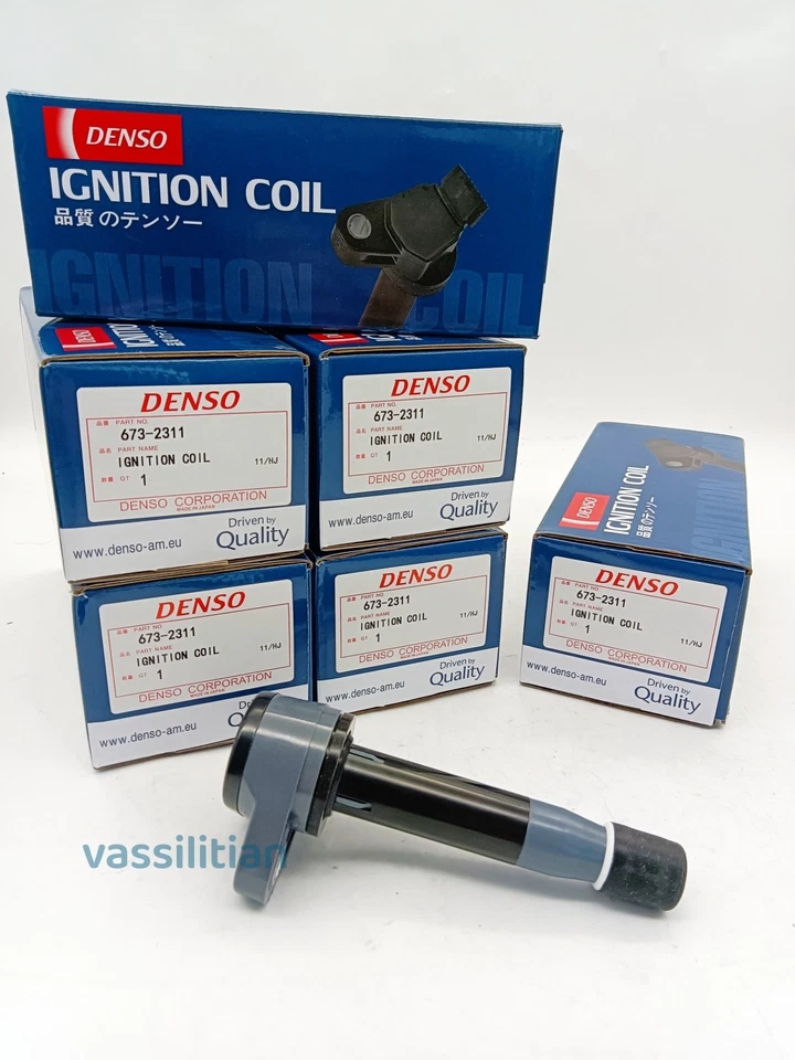 6* DENSO Ignition Coils 673-2311 For Denso Honda Accord Odyssey 30520-R70-A01 Foto 2 de 4