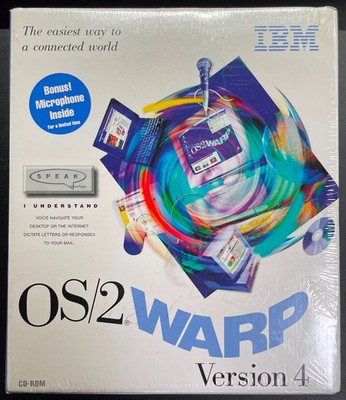 IBM OS/2 Warp Version 4 CD-ROM mit Mikrofon - Neu Versiegelt