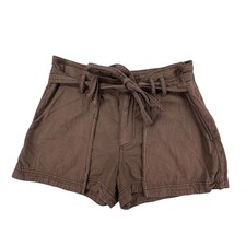 Free People Dark Green Cotton High Rise Tie Waist Utility Shorts Womens Size 4