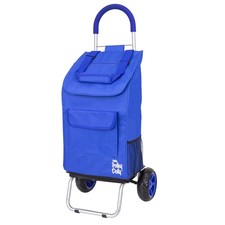 Trolley Dolly Blue Foldable Shopping cart for Groceries with Wheels and Remov...