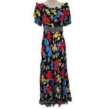 Rixo X Target Womans size 4 Off the Shoulder Puff Sleeve Floral Maxi Dress NEW