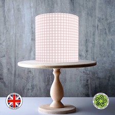 Baby Pink Plaid Seamless Pastel Gingham Pattern edible cake topper ICING / WAFER