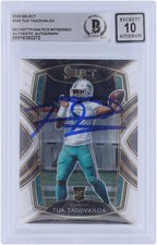 Tua Tagovailoa Dolphins Signed 2020 Panini Select Club #245 BAS 10 Rookie Card. rookie card picture