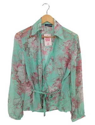 YOUR SIXTH SENSE Wickel-Bluse Damen Bluse Gr. DE 40 türkis-pink Casual-Look