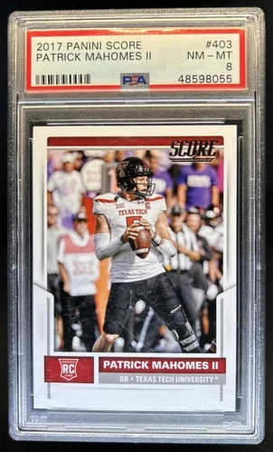 2017 Panini Score Patrick Mahomes II RC Rookie #403 PSA 8