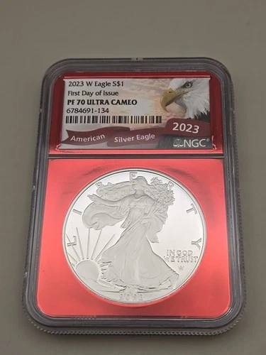 2023 W American Silver Eagle First Day Of Issue PF 70 Ultra Cameo