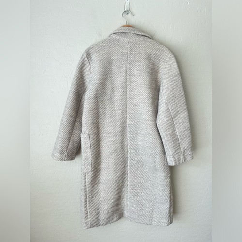 Banana Republic langer Strick Wollmischung Twill Mantel meliert grau Medium NEU - Bild 7 von 13