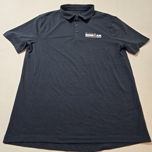 Lululemon Men's Large Navy Blue Evolution Polo Shirt Ironman Championship  - Zdjęcie 2 z 10