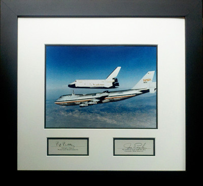 Space Shuttle Enterprise Landing Test - w/ Autographs of Joe Engle & Fitz Fulton