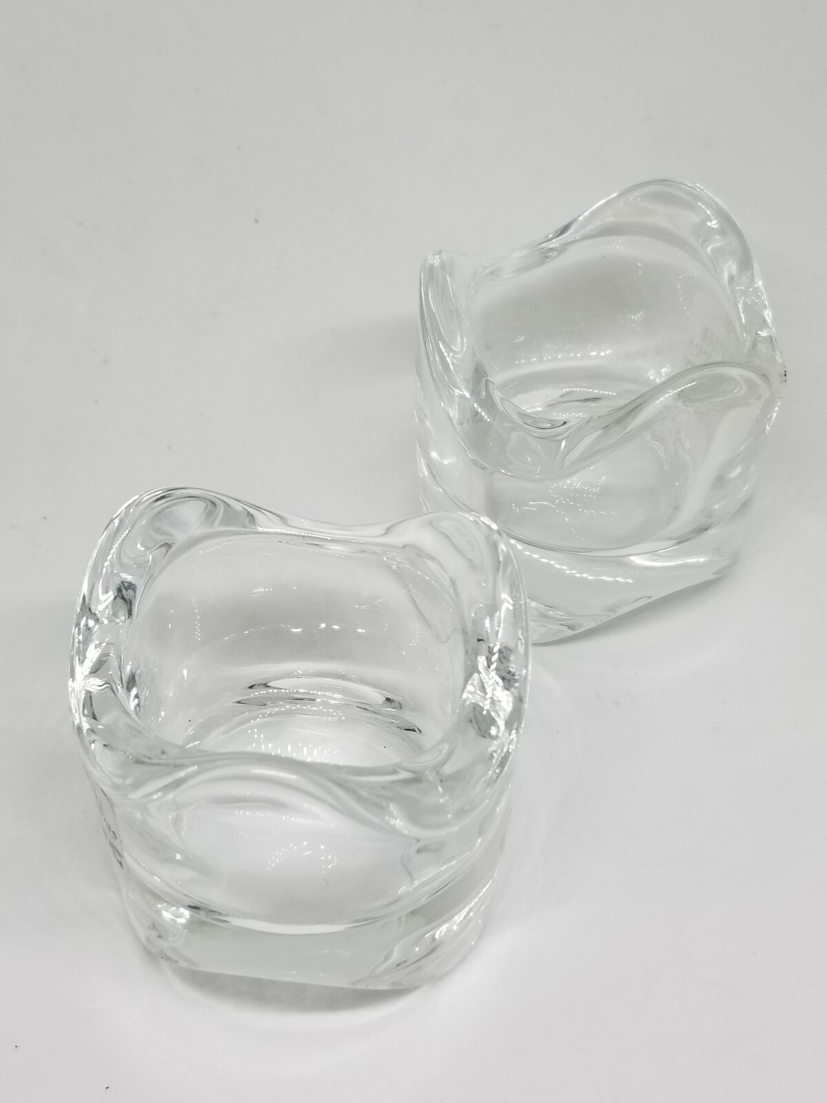 Vasnas Set Of Two (2) Tealight Candle Holders Clear Glass.. New eBay