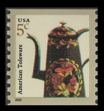 US #3612 MNH 2002 5c Toleware Coffeepot American Design