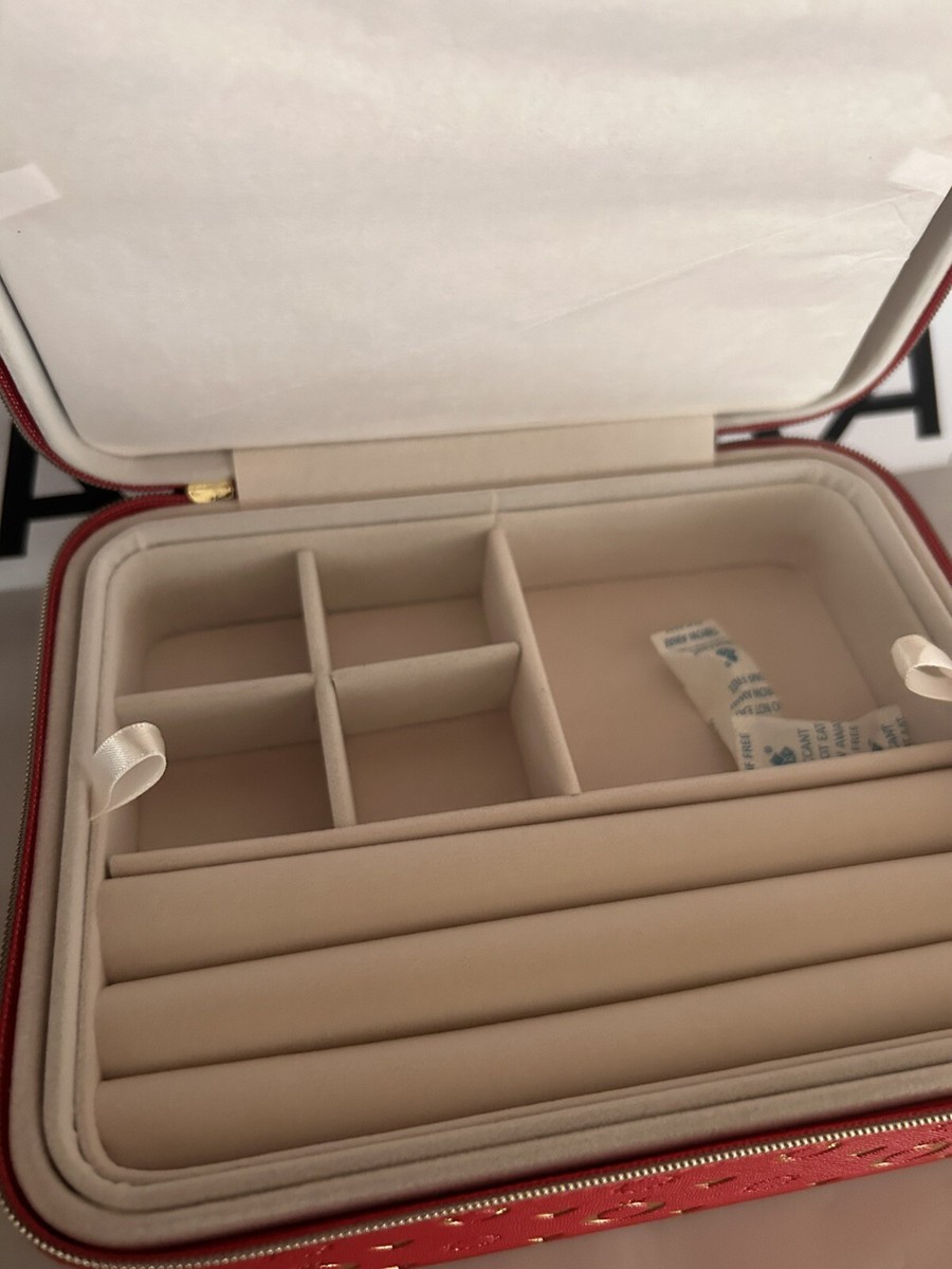 Pandora Jewelry Box Red Gold Heart Design with Mirror 100