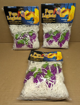 Lot Of 3 Packs Primal Lite By Artline Bunch O' Grapes 10 Light String Lights NEW