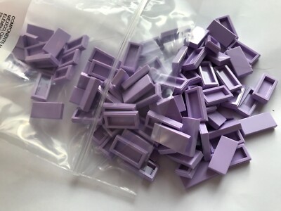 LEGO- NEW-3069b -LAVENDER- 1 x 2 FINISHING TILES W/ GROOVE- 25