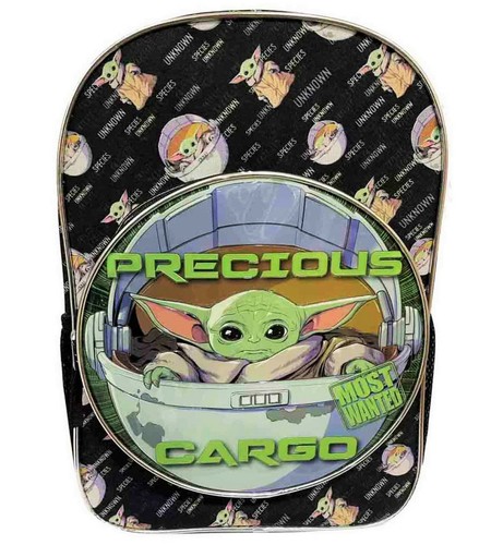 BABY YODA MANDALORIAN 17" Full-Size School Backpack w/ Laptop Sleeve NWT $30 - Bild 1 von 4