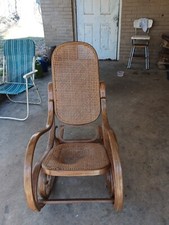 Bent Wood Rocking Chair With Cane Seat