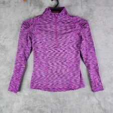 Womens Pink 90 Degrees Reflex Athletic Top Shirt Mock Neck 1/4 Zip long sleeve S