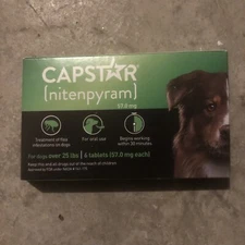 NEW Capstar Nitenpyram 6 Tablets For LARGE Dogs Over 25 LBS Exp 2026+