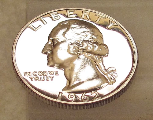 1962 Gem Proof Quarter 90%   Blazing White Mirrored Surfaces #827