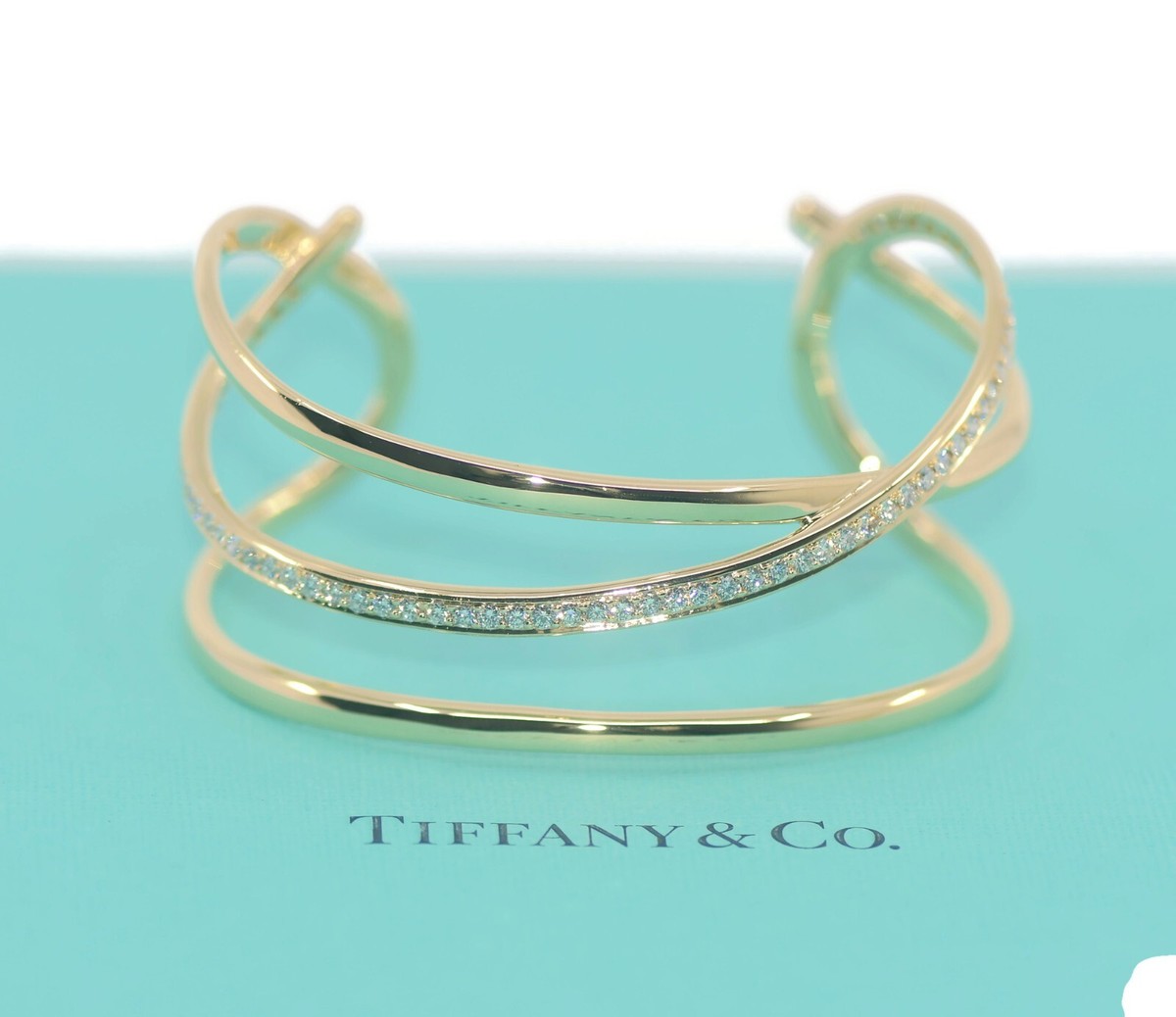 Tiffany & Co Angela Cummings Diamond 18K Yellow Gold Bracelet | eBay