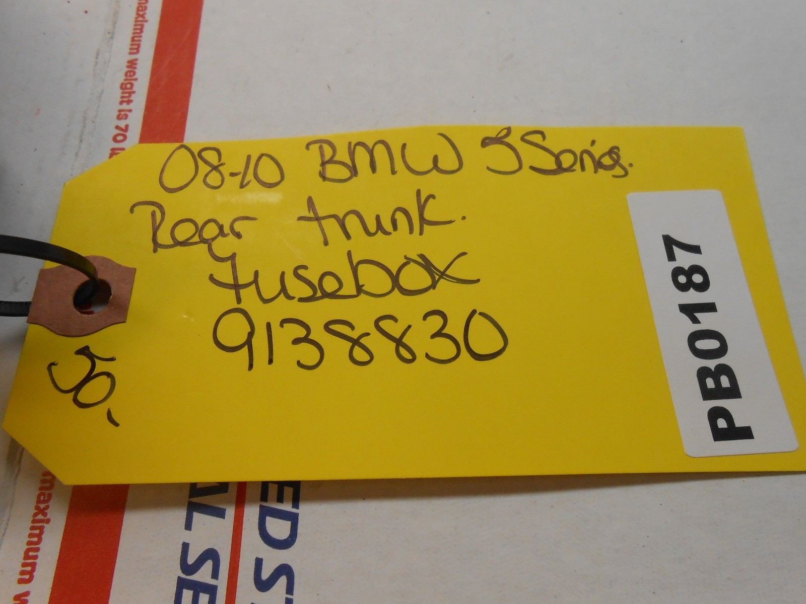 200810 BMW 5 series rear trunk fuse box 9138830 PB0187 eBay